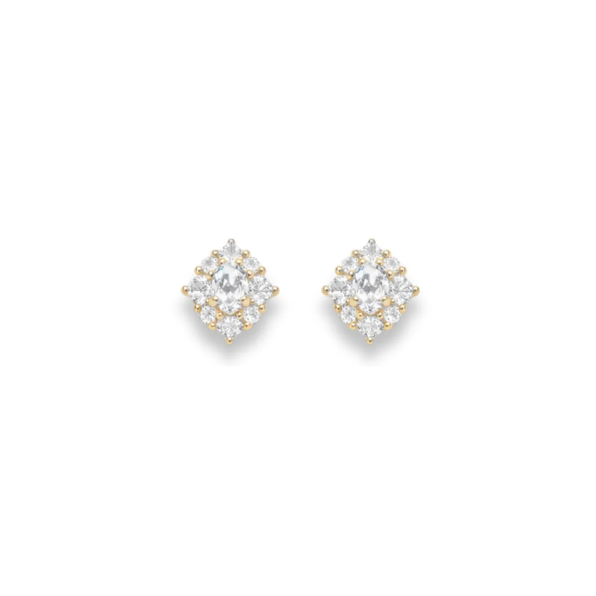 18K Gold-Plated Clear Zircon Cluster Jewelry Set - Image 4