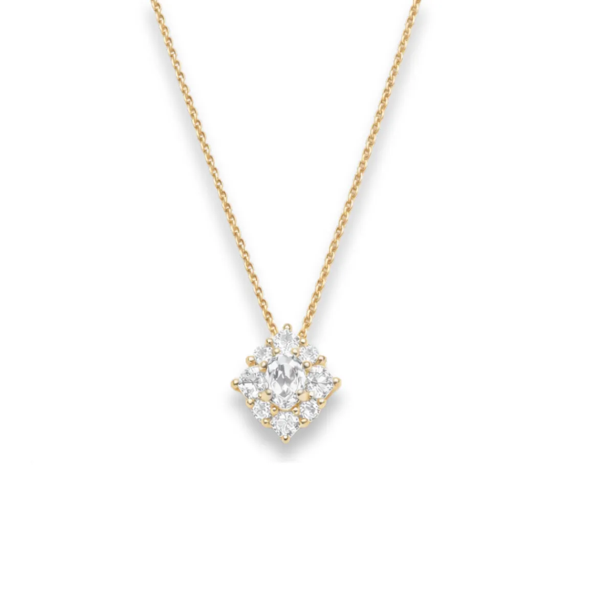 18K Gold-Plated Clear Zircon Cluster Jewelry Set - Image 3