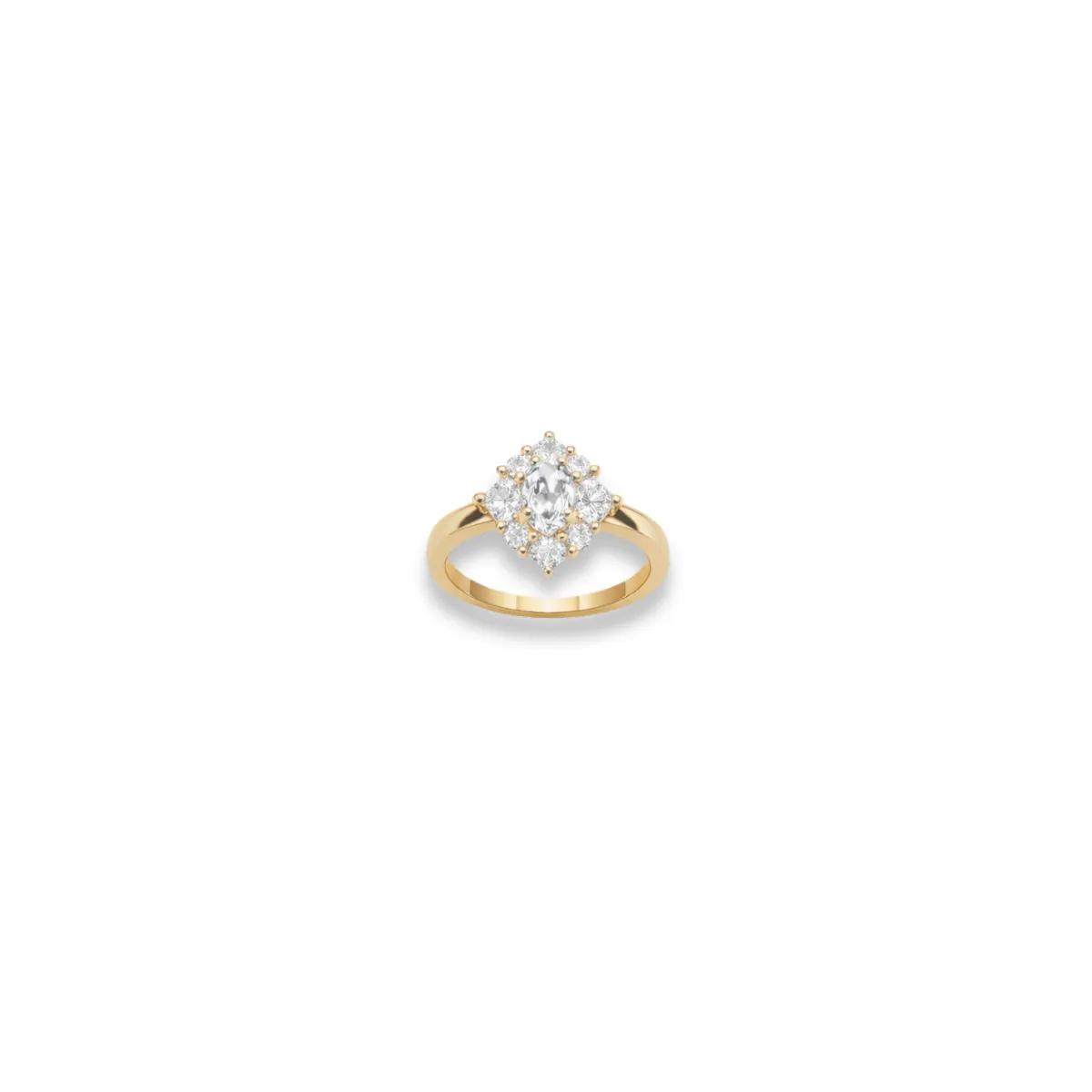 18K Gold-Plated Clear Zircon Cluster Jewelry Set - Image 5