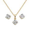 18k gold-plated clear zircon pendant jewelry set