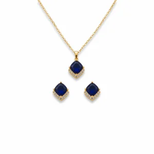 18K Gold-Plated Royal Sapphire Glow Jewelry Set
