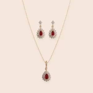 18K Gold-Plated Diamond Cut Zircon Jewelry Set